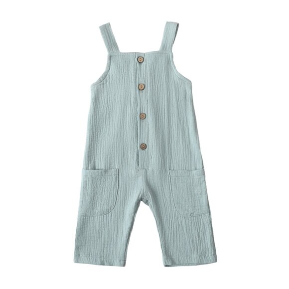 Blue Muslin Jumpsuit size 6-12M NWT - Picture 1 of 3